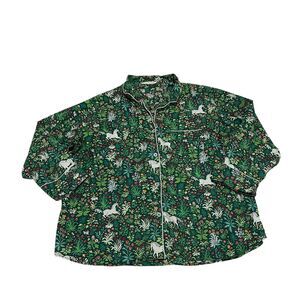 Printfresh Unicorn Garden Long Sleeve Pajama Top Size 3X